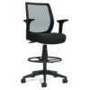Wessex Drafting Stool, Mesh Back, Supports Up to 275 lb, 27.95 to 33.66 Seat Height, Black Seat, Black Back, Black Base