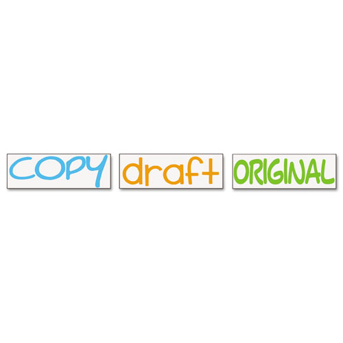 Interlocking Stack Stamp, COPY, DRAFT, ORIGINAL, 1.81" x 0.63", Assorted Fluorescent Ink