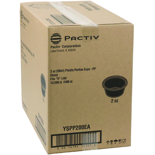 Plastic Portion Cup, 2 oz., Black, 2,400/Carton