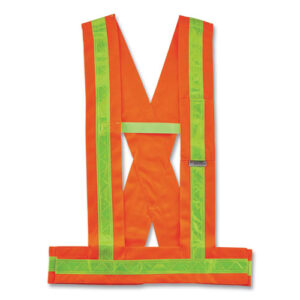 GloWear 8140BA Class 1 Breakaway Sash, Polyester, Medium/Large, Orange