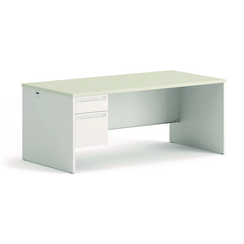 38000 Series Left Pedestal Desk, 72" x 36" x 30", Light Gray/Silver