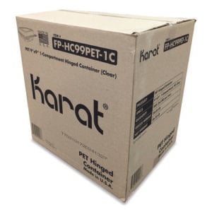 PET Plastic Hinged Container, 9 x 9 x 3.6, Clear, Plastic, 100/Pack, 2 Packs/Carton