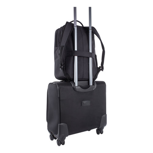 Cadence 2 Section Business Backpack, Fits Devices Up to 15.6", Polyester, 6 x 6 x 17, Charcoal