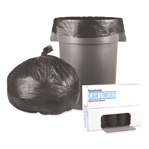 Low-Density Waste Can Liners, 45 gal, 0.6 mil, 40" x 46", Black, Perforated Roll, 25 Bags/Roll, 4 Rolls/Carton - Image 4