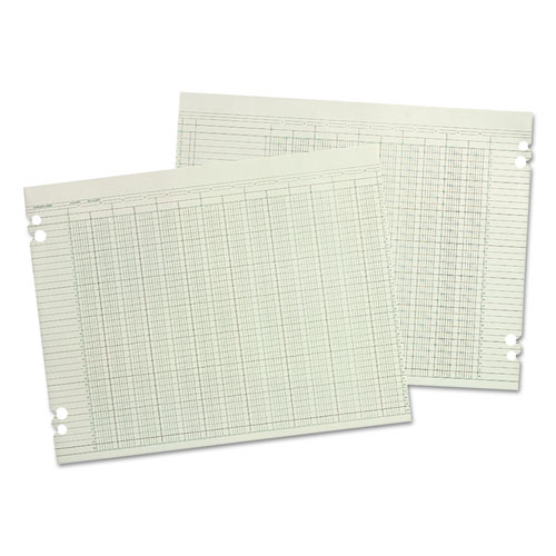 Accounting Sheets, 10 Columns, 9.25 x 11.88, Green, Loose Sheet, 100/Pack
