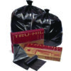 Tru-Mil Can Liners, 55 gal, 1.8 mil, 36 x 58, Black, Interleaved Roll, 50/Carton
