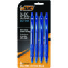 GLIDE Bold Ballpoint Pen, Retractable, Bold 1.6 mm, Blue Ink, Translucent Blue Barrel, 4/Pack