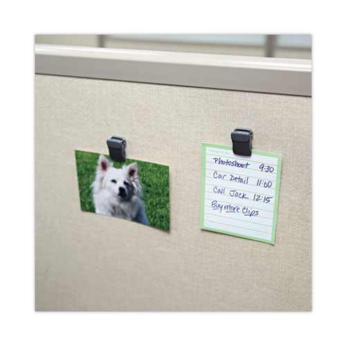Deluxe Recycled Cubicle Clips, 40 Sheet Capacity, Charcoal, 24/Pack