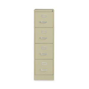 Four-Drawer Economy Vertical File, Letter-Size File Drawers, 15" x 26.5" x 52", Putty