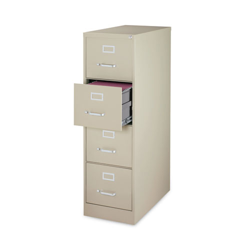 Four-Drawer Economy Vertical File, Letter-Size File Drawers, 15" x 26.5" x 52", Putty