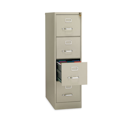 Four-Drawer Economy Vertical File, Letter-Size File Drawers, 15" x 26.5" x 52", Putty