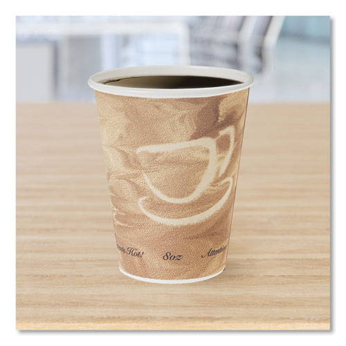 Mistique Polycoated Hot Paper Cups, 8 oz, Brown, 50/Sleeve, 20 Sleeves/Carton