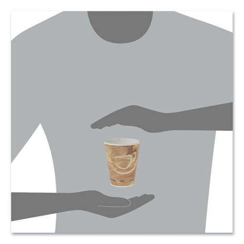 Mistique Polycoated Hot Paper Cups, 8 oz, Brown, 50/Sleeve, 20 Sleeves/Carton