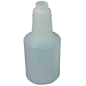 Plastic Bottles with Graduations, 24 oz, Clear, 24/Carton