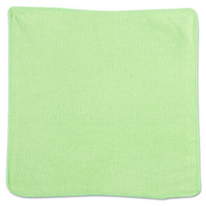 Microfiber Cleaning Cloths, 12 x 12, Green, 24/Pack
