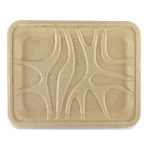 Fiber Trays, PLA Lined, PFAS Free, 9.1 x 7.1 x 0.7, Natural, Paper, 500/Carton