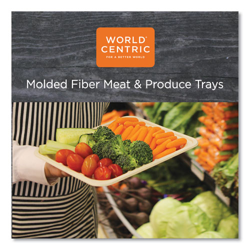Fiber Trays, PLA Lined, PFAS Free, 9.1 x 7.1 x 0.7, Natural, Paper, 500/Carton