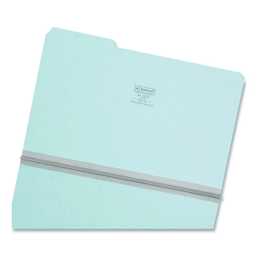 Expanding Recycled Heavy Pressboard Folders, 1/3-Cut Tabs: Assorted, Legal Size, 1" Expansion, Blue, 25/Box