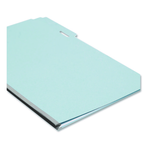 Expanding Recycled Heavy Pressboard Folders, 1/3-Cut Tabs: Assorted, Legal Size, 1" Expansion, Blue, 25/Box