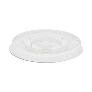Plastic Portion Cup Lid, Fits 0.5 oz to 1 oz Portion Cups, Clear, 100/Sleeve, 25 Sleeves/Carton