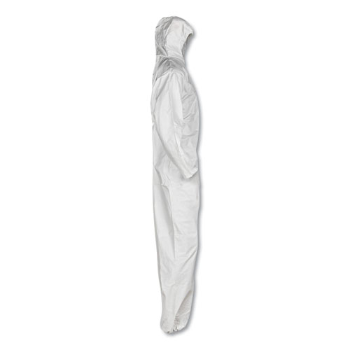 A30 Elastic Back and Cuff Hooded Coveralls, Medium, White, 25/Carton