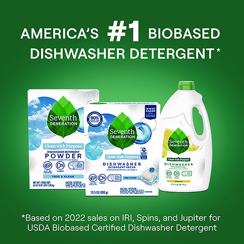 Natural Automatic Dishwasher Detergent Packs, Free and Clear, 45 Powder Packets/Box