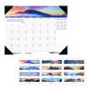 Earthscapes Recycled Monthly Desk Pad Calendar, Mountains of the World Photos, 22 x 17, Black Corners,12-Month(Jan-Dec): 2025