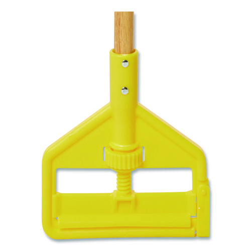 Invader Wood Side-Gate Wet-Mop Handle, 54", Natural/Yellow