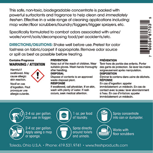 Conqueror 103 Odor Counteractant Concentrate, Cherry, 1 gal Bottle, 4/Carton