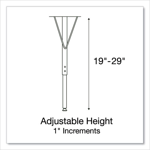 Height Adjustable Activity Table, Round, 60" x 19" to 29", Gray Granite Top, Black Legs, 4/Pallet