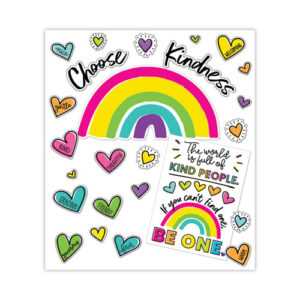 Motivational Bulletin Board Sets, 75-Piece Set, Kind Vibes, 30" x 16", Multicolor