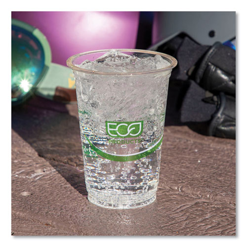 GreenStripe Renewable and Compostable Cold Cups, 16 oz, Plastic, Clear, 50/Pack, 20 Packs/Carton