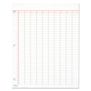 Data Pad with Numbered Column Headings, Data/Lab-Record Format, Wide/Legal Rule, 10 Columns, 8.5 x 11, White, 50 Sheets