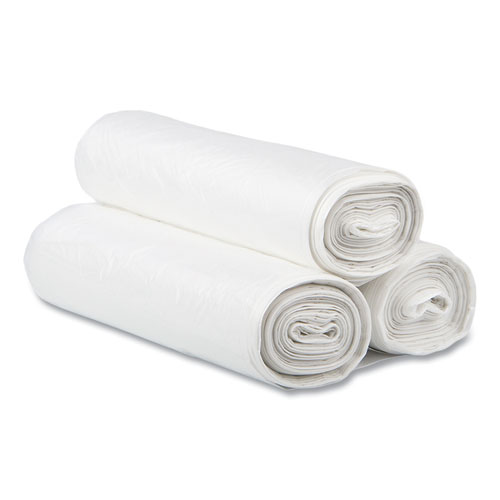 High-Density Commercial Can Liners, 30 gal, 13 mic, 30" x 37", Clear, Interleaved Roll, 25 Bags/Roll, 20 Rolls/Carton