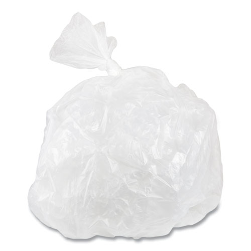 High-Density Commercial Can Liners, 30 gal, 13 mic, 30" x 37", Clear, Interleaved Roll, 25 Bags/Roll, 20 Rolls/Carton