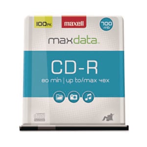CD-R Discs, 700 MB/80 min, 48x, Spindle, Silver, 100/Pack