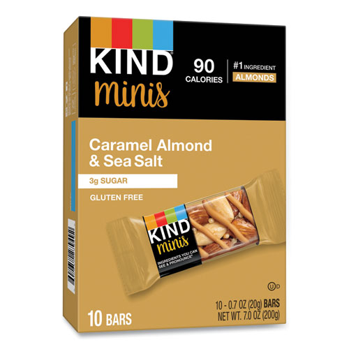 Minis, Caramel Almond Nuts/Sea Salt, 0.7 oz, 10/Pack