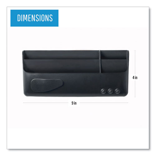 Magnetic SmartBox Organizer, 9" x 4" x 4", Black