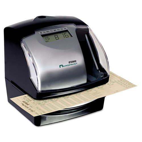 ES900 Atomic Electronic Payroll Recorder, Time Stamp and Numbering Machine, Digital Display, Black - Image 2