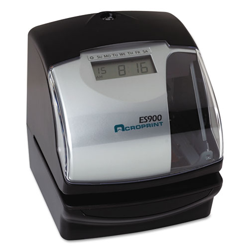 ES900 Atomic Electronic Payroll Recorder, Time Stamp and Numbering Machine, Digital Display, Black - Image 3