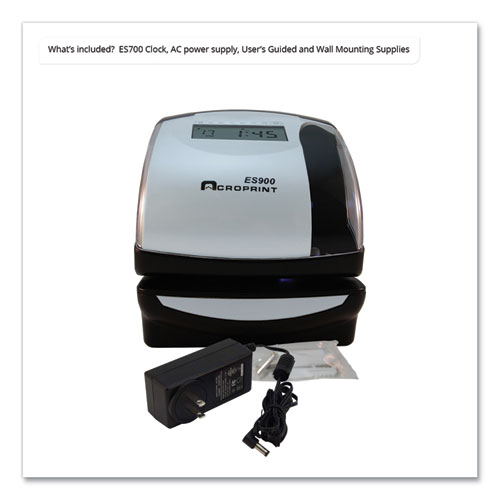 ES900 Atomic Electronic Payroll Recorder, Time Stamp and Numbering Machine, Digital Display, Black - Image 7
