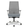 Ignition 2.0 4-Way Stretch Mid-Back Mesh Task Chair, 17" to 21" Seat Height, Basalt Seat, Fog Back, Designer White Base