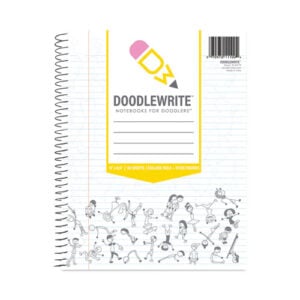DoodleWrite Notebooks, 1-Subject, Medium/College Rule, White Cover, (60) Sheets, 24/Carton