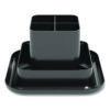Plastic Rotating Organizer, 9 Compartments, Plastic, 8.2" Diameter x 5.4"h, Black