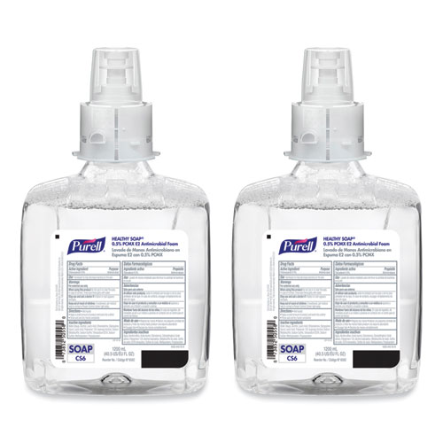 HEALTHY SOAP 0.5% PCMX E2 Antimicrobial Foam Refill, For CS6 Dispensers, Fragrance-Free, 1,200 mL, 2/Carton