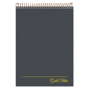 Gold Fibre Wirebound Project Notes Pad, Project-Management Format, Gray Cover, 70 White 8.5 x 11.75 Sheets