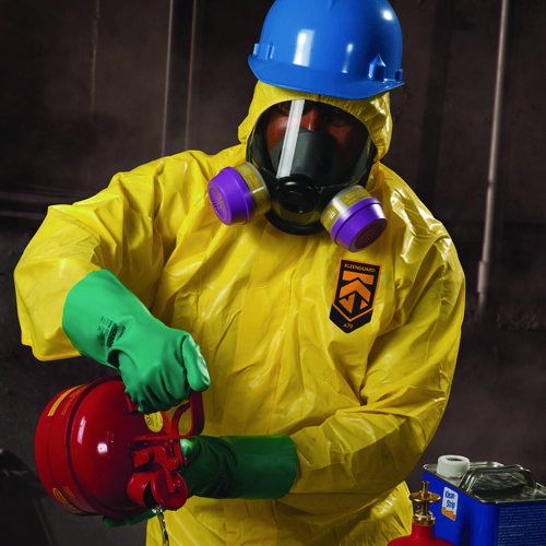 A70 Chemical Spray Protection Coveralls, Elastic Wrists, Ankles, Hood, 4X-Large, Yellow, 12/Carton