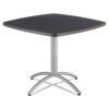 CafeWorks Cafe-Height Table, Square, 36" x 36" x 30", Graphite Granite/Silver