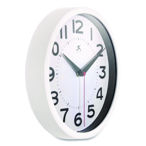 Metro Wall Clock, 9" Diameter, White Case, 1 AA (sold separately)