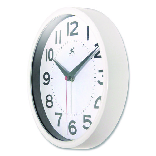 Metro Wall Clock, 9" Diameter, White Case, 1 AA (sold separately)